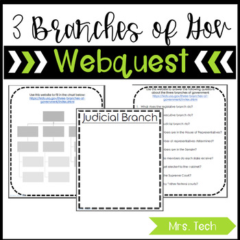Preview of 3 Branches of Government Webquest