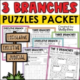 3 Branches of Government Word Searches and Puzzle Packet