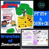 3 Branches of Government complete unit Digital and Paper BUNDLE