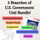3 Branches of U.S. Government Unit Bundle: Lesson, Assessm