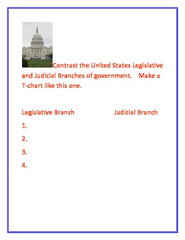 Preview of 3 Branches of United States Government using the Smart Board