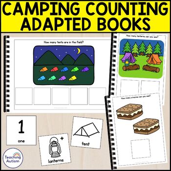 Preview of 3 Camping Counting Adapted Books for Special Education | Camping Math Activities