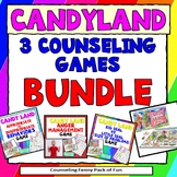3 Candy Land Counseling Game BUNDLE for Behaviors, Anger, 
