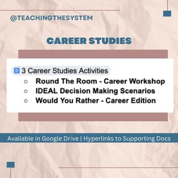 Preview of 3 Career Studies Activities
