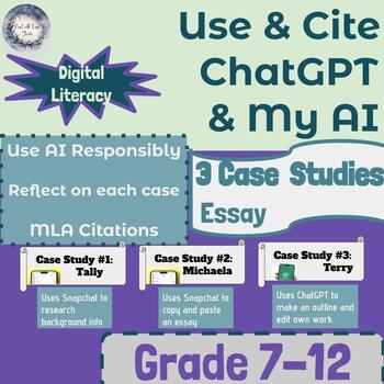 Preview of 3 Case Studies- Essay- Use & Cite ChatGPT & My AI Snapchat Bot