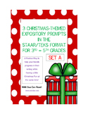 3 Christmas-Themed Expository Writing Prompts (STAAR/TEKS)