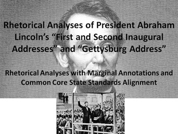 Preview of 3 Common Core Rhetorical Analyses of Speeches by President Abraham Lincoln