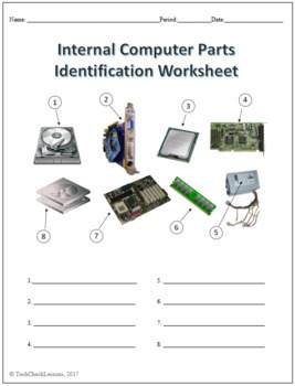 3 Computer Parts Labeling Worksheets Activity by TechCheck Lessons