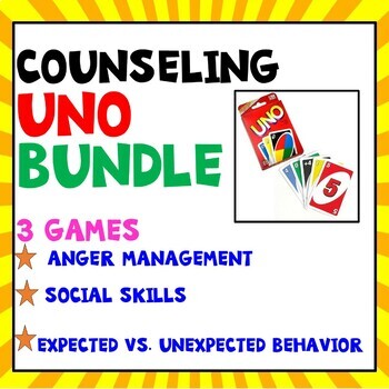 Preview of 3 Counseling UNO Games for Anger Control, Unexpected Behaviors, & Social Skills
