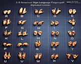 3-D  ASL Fingerspell ABC Poster