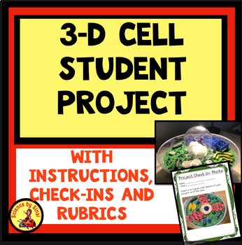 Preview of 3-D BUILD A CELL PROJECT with Instructions, Check-Ins and Structured Rubrics