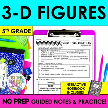 Preview of 3D Figures and Shapes Notes & Practice | + Interactive Notebook Pages