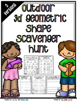 Preview of 3-D Geometric Shape OUTDOOR Scavenger Hunt