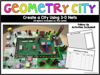 Preview of 3-D Geometry City Project - Nets Include Graphics!