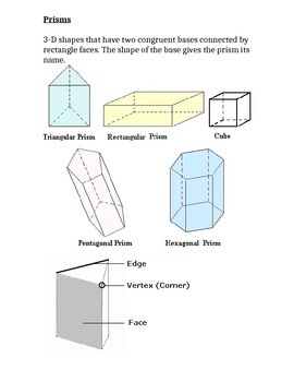 Preview of 3-D Geometry - Notebook Resource