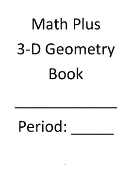 Preview of 3-D Geometry Unit Book