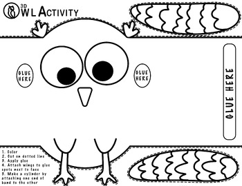 Preview of 3-D Owl Printable Activity