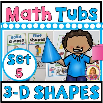 Preview of 3-D SHAPES Year of Morning Math Tubs or Centers Set 5!