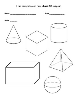 3-D Shape Assessment Page by Mrs VanHorn | Teachers Pay ...