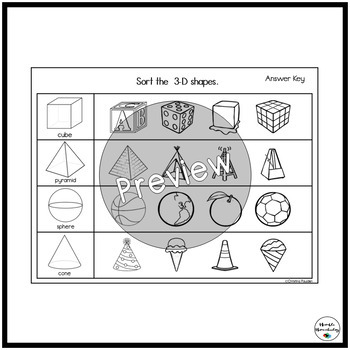 Shape Sorting Worksheet by Humble Homeschooling | TpT