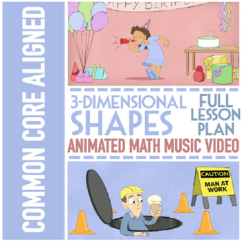 Preview of 3D SHAPES Worksheets: with 3D Shapes Activities, Video, and 3D Shapes Game