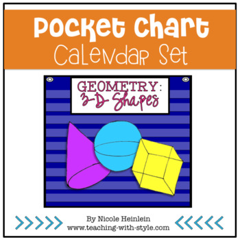 Preview of 3-D Shapes Everywhere - Pocket Chart Calendar Set