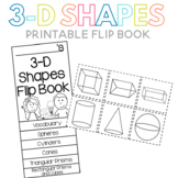 3-D Shapes Faces Edges Vertices Flip Book for First Grade