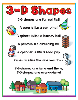 3-D Shapes Poem- 18" x 23" by Really Good Stuff | TpT