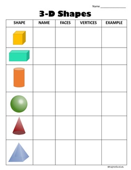 3D Shapes Recording Sheets by E is for Education | TpT