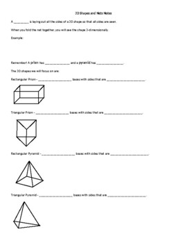 Preview of 3-D Shapes and Nets notes