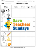3-D Shapes Worksheets (2 levels of difficulty)