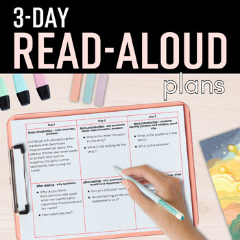 Preview of 3-Day Picture Book Read-Aloud Plans for Kindergarten