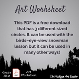 3 Different Size Circles Worksheet - Art Worksheet