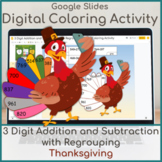 3 Digit Adding & Subtracting | Digital Coloring Activity |