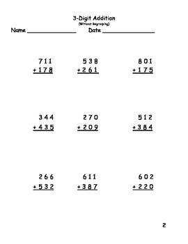 3 digit addition by cestchr teachers pay teachers