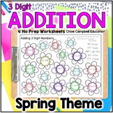 3 Digit Addition - Adding within 1,000 Spring Day Coloring