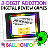 3rd Grade 3-Digit Addition Digital Math Review Games BalloonPop™