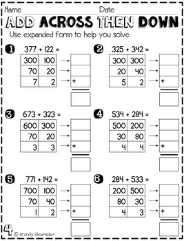 Three-Digit Addition: Expanded Form Strategy by Brandy Shoemaker