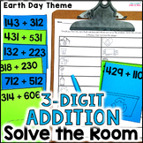 3 Digit Addition Game Solve the Room - Earth Day Math Activity
