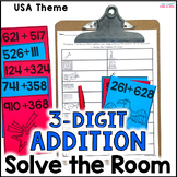 3 Digit Addition Game Solve the Room - USA Math Activity