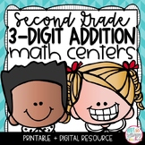 3-Digit Addition Math Centers SECOND GRADE