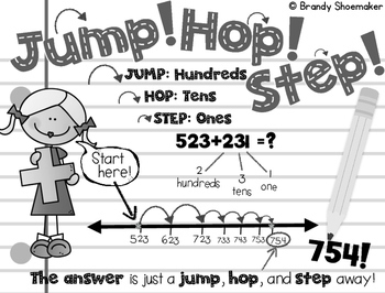 Three Digit Addition Open Number Line Strategy By Brandy Shoemaker