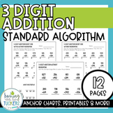 3 Digit Addition Standard Algorithm Worksheets