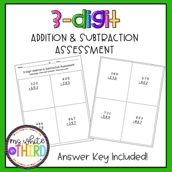 Preview of 3-Digit Addition & Subtraction Assessment