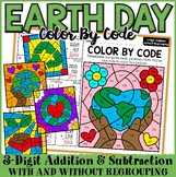 3-Digit Addition & Subtraction Earth Day Color By Number 