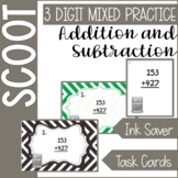 3 Digit Addition & Subtraction Scoot Task Cards With & W/O