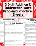 3 Digit Addition & Subtraction Word Problems Worksheets