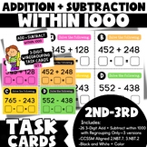3-Digit Addition + Subtraction with Regrouping Task Cards: Set 2
