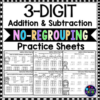 Preview of 3 Digit Addition and Subtraction Without Regrouping