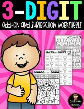Preview of 3 Digit Addition and Subtraction Worksheets